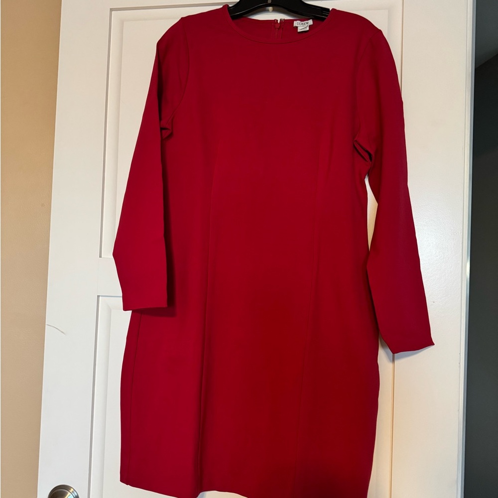 JCrew Red Long Sleeve Dress